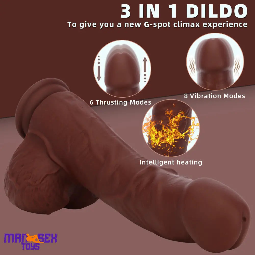 9.84in Realistic Remote Control Auto Heating Thrusting Vibrating Cock Dildo