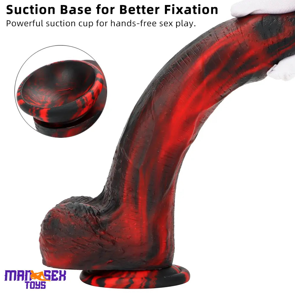 8.46in Large Uncut Silicone Soft Mixed Color Dildo For Women Sex Cock