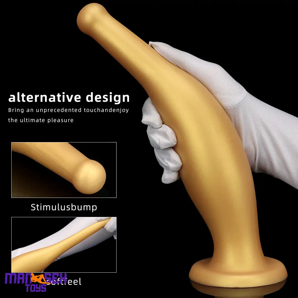 6.7in 11.41in Gold Beer Bottle Silicone Soft Big Anal Vaginal Butt Plug Dildo
