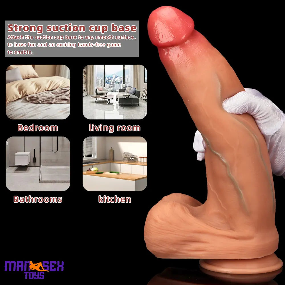 10.03in 9.25in 13in Soft Silicone Big Lifelike Dual Density Dildo Suction Cup