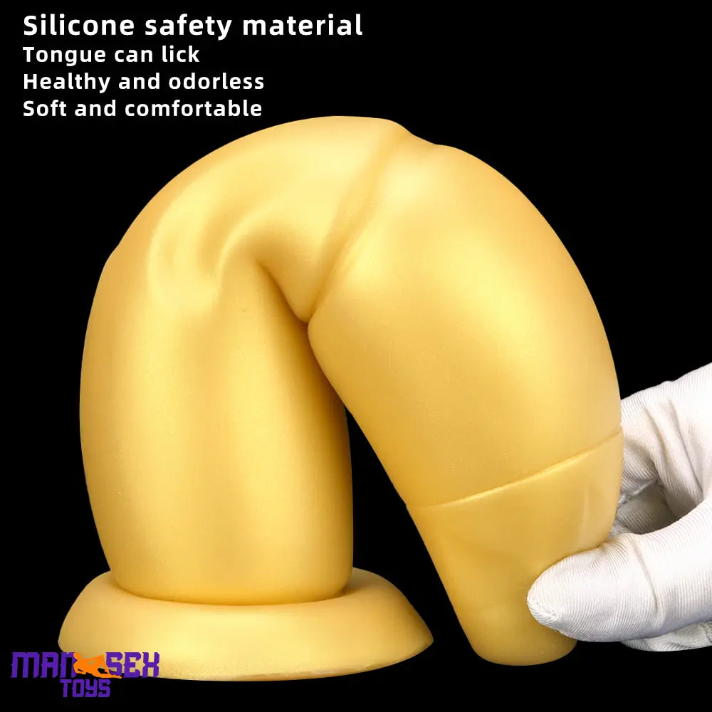 9.84in Gold Soft Liquid Big Silicone Butt Plug Dildo For Female Anal Sex Toy