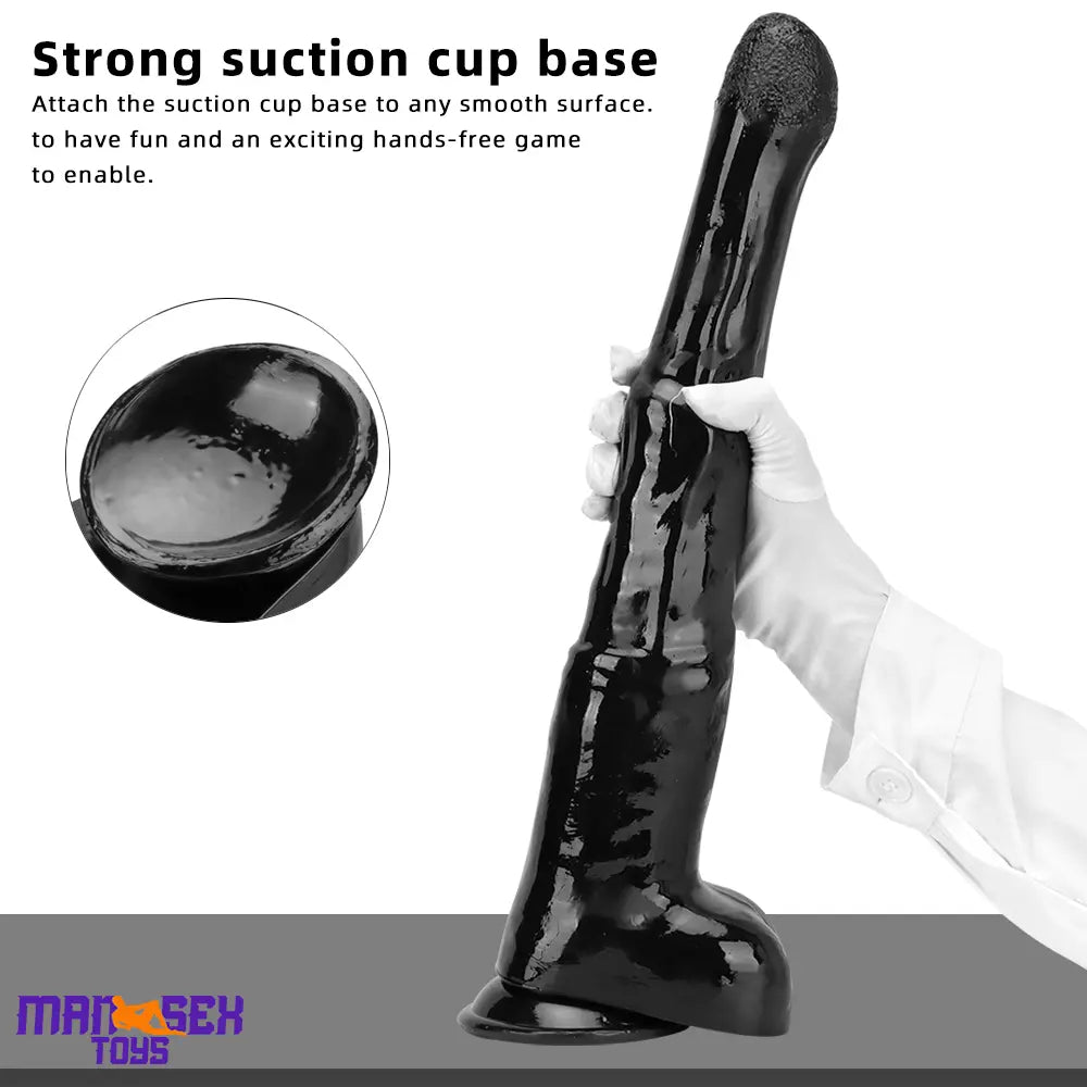 18.5in Extra Big Long Black Dildo Real BDSM Animal Horse Penis Sex Tool