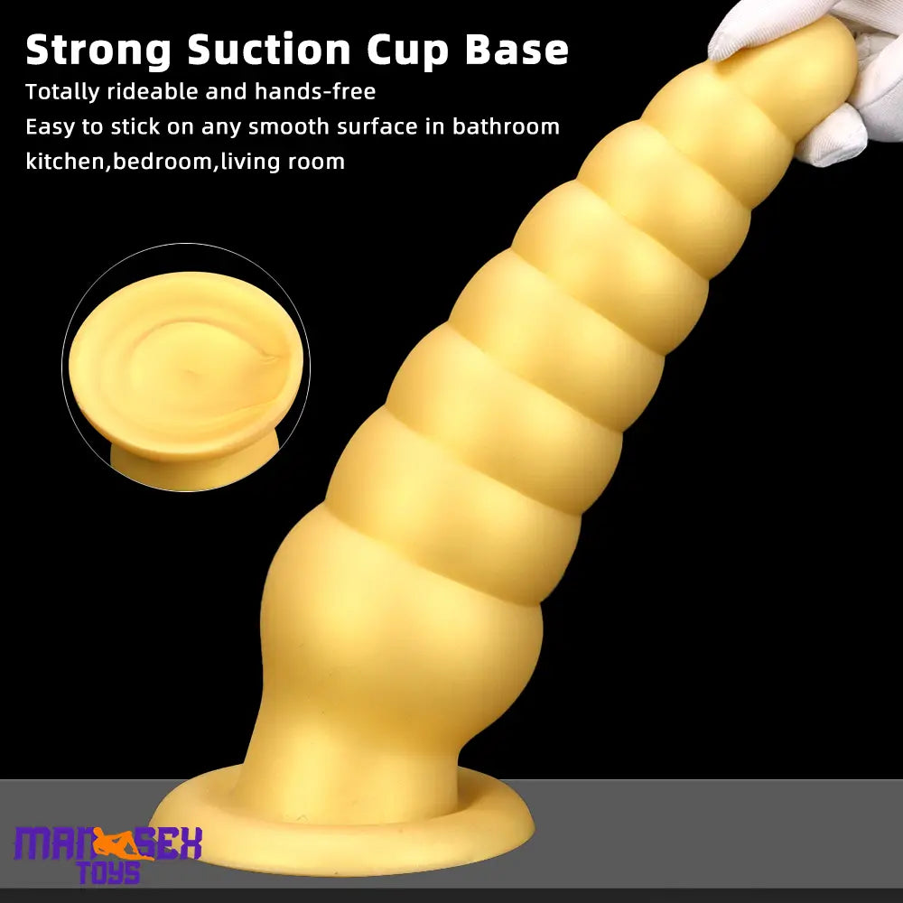 10.63in Soft Silicone Big Gold Butt Plug Dildo For Anal Expansion Orgasm