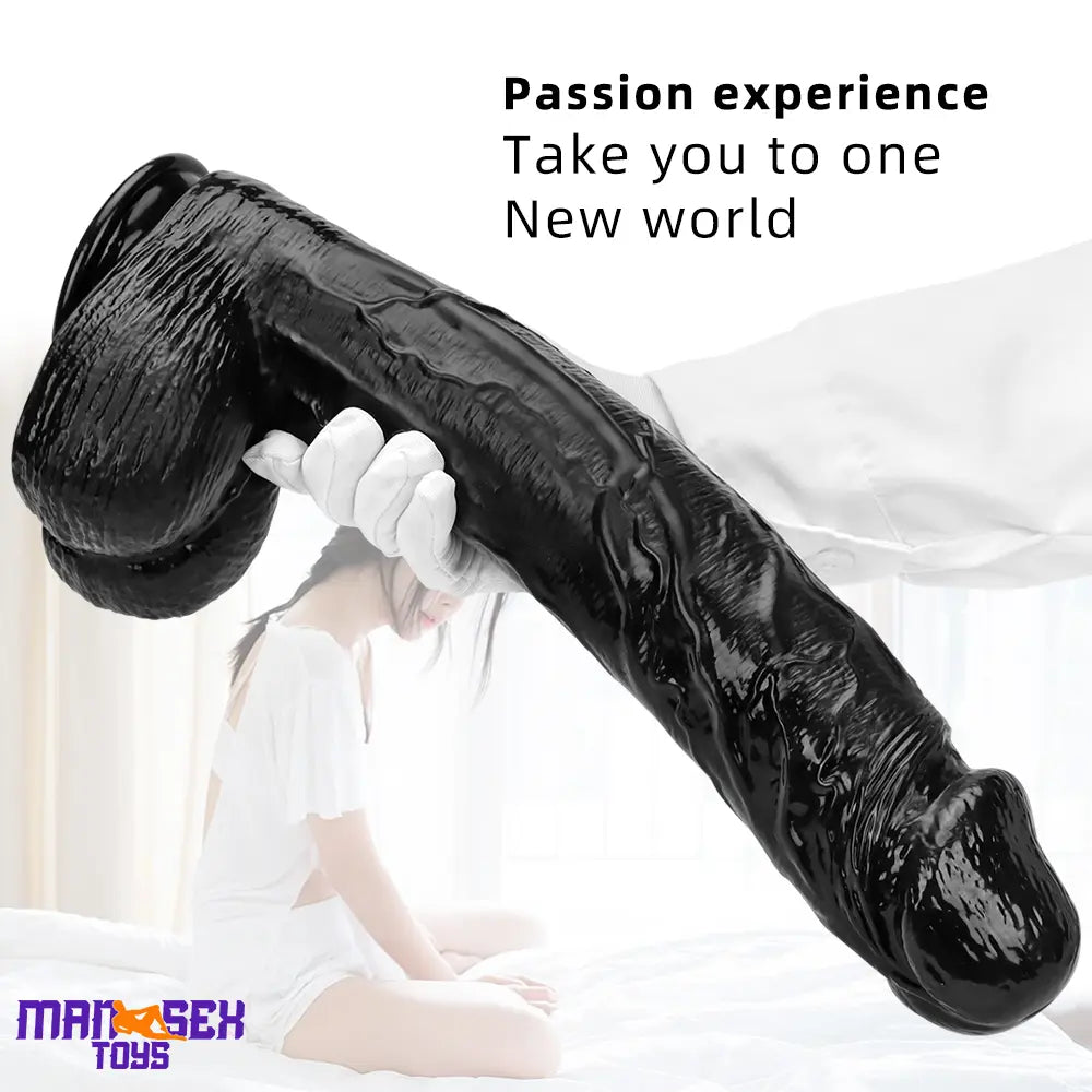 14.96in Women Men Big Black Thick Long Dildo Adult Sex Toy For Anus