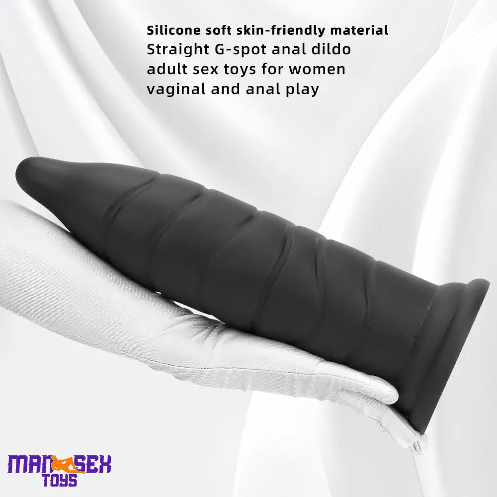 14.37in Fantasy Long Big Silicone Soft Black Dildo Butt Plug For Sex Cock