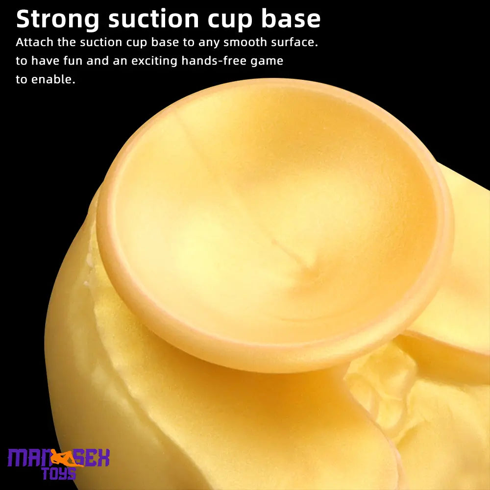 11.8in Liquid Large Soft Silicone Fantasy Thick Gold Anal Spiked Clit Dildo