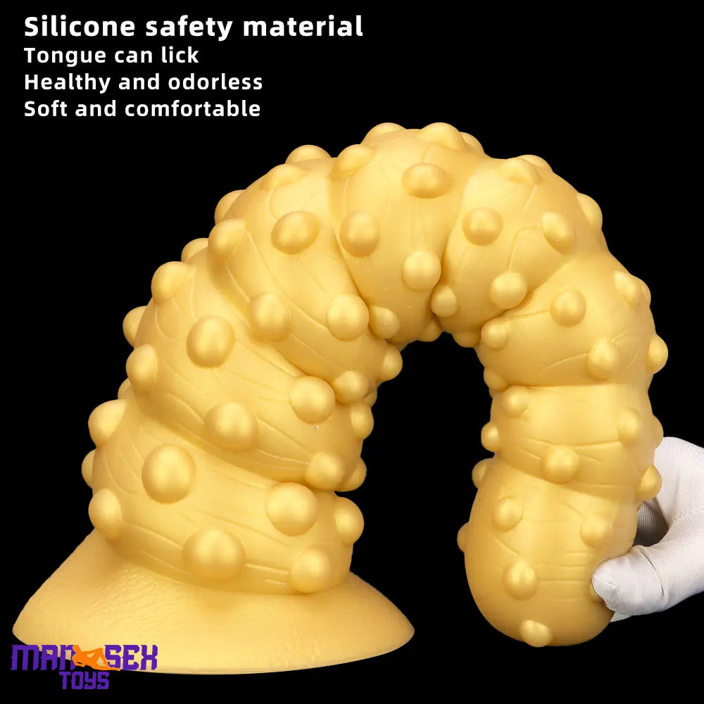 7.48in 11.02in 15in Soft Liquid Silicone Spiral Spiked Cock Big Butt Plug Dildo