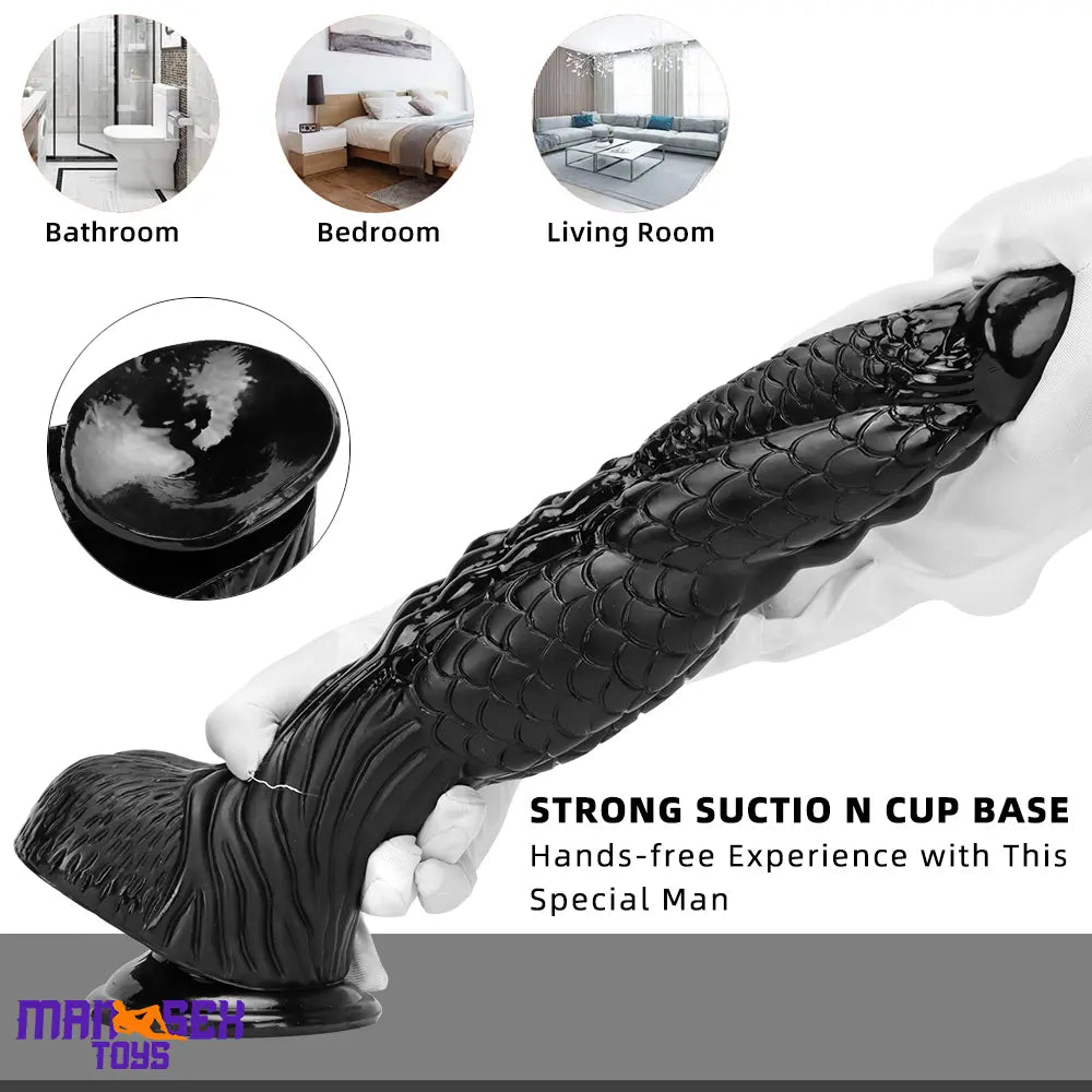 14.56in Women Men Big Black Thick Long Dragon Odd Cock Monster Dildo