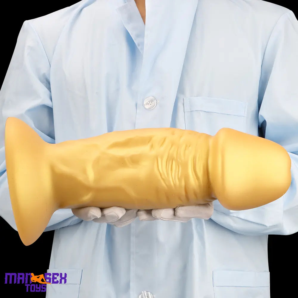 13.38in Super Long Big Silicone Soft Gold Durable Dildo With Suction Cup