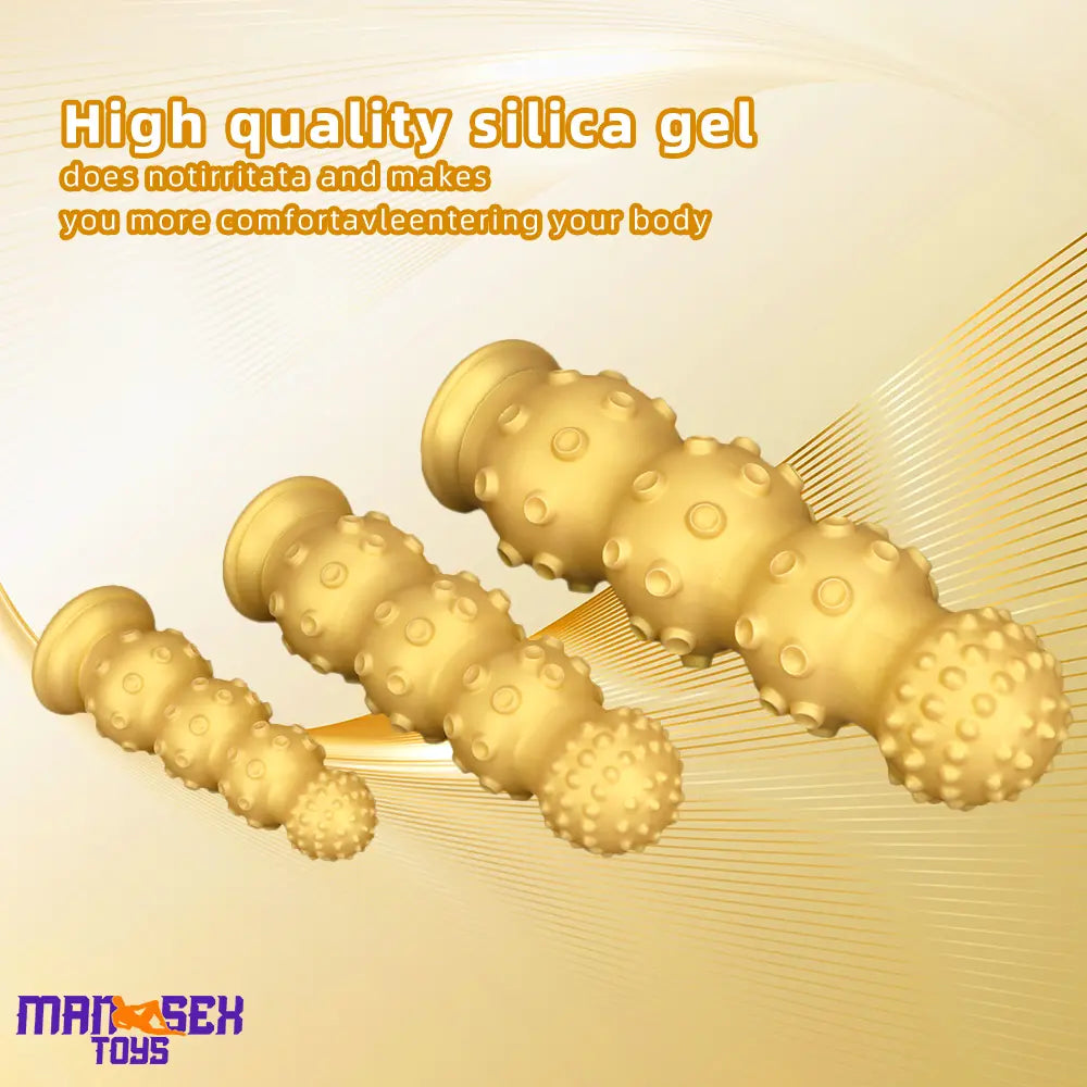 6.7in 9.84in 13.38in Gold Silicone Animal Octopus Large Cock Dildo Butt Plug