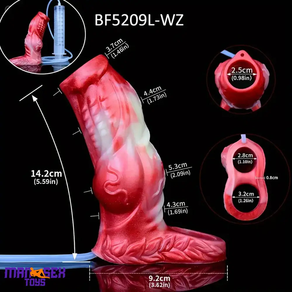 4.8in 5.59in Soft Liquid Silicone Monster Cock Ring Dildo Sleeve For Delay