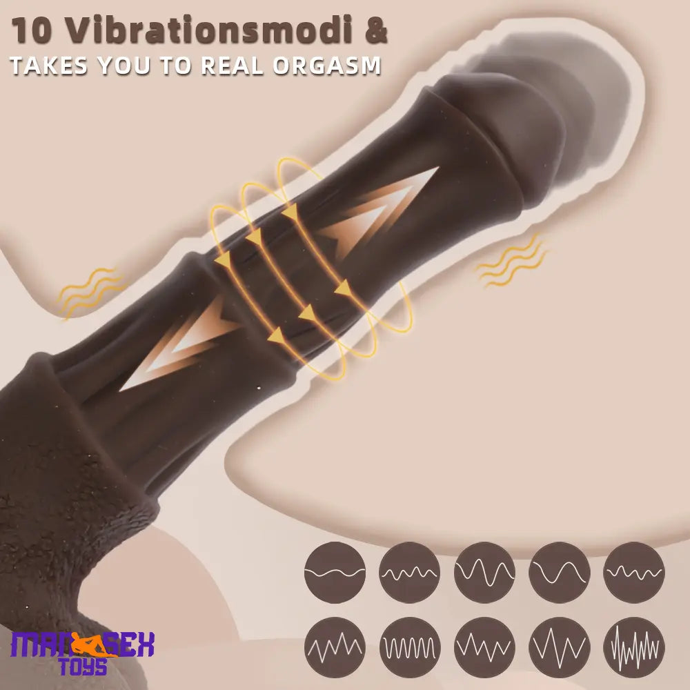9.05in 4in1 Heating Thrusting Vibrating Rotation Remote Horse Sensory Dildo