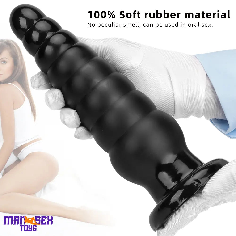 10.63in Realistic Big Silicone Black Dildo Butt Plug For Clit Cock Expansion