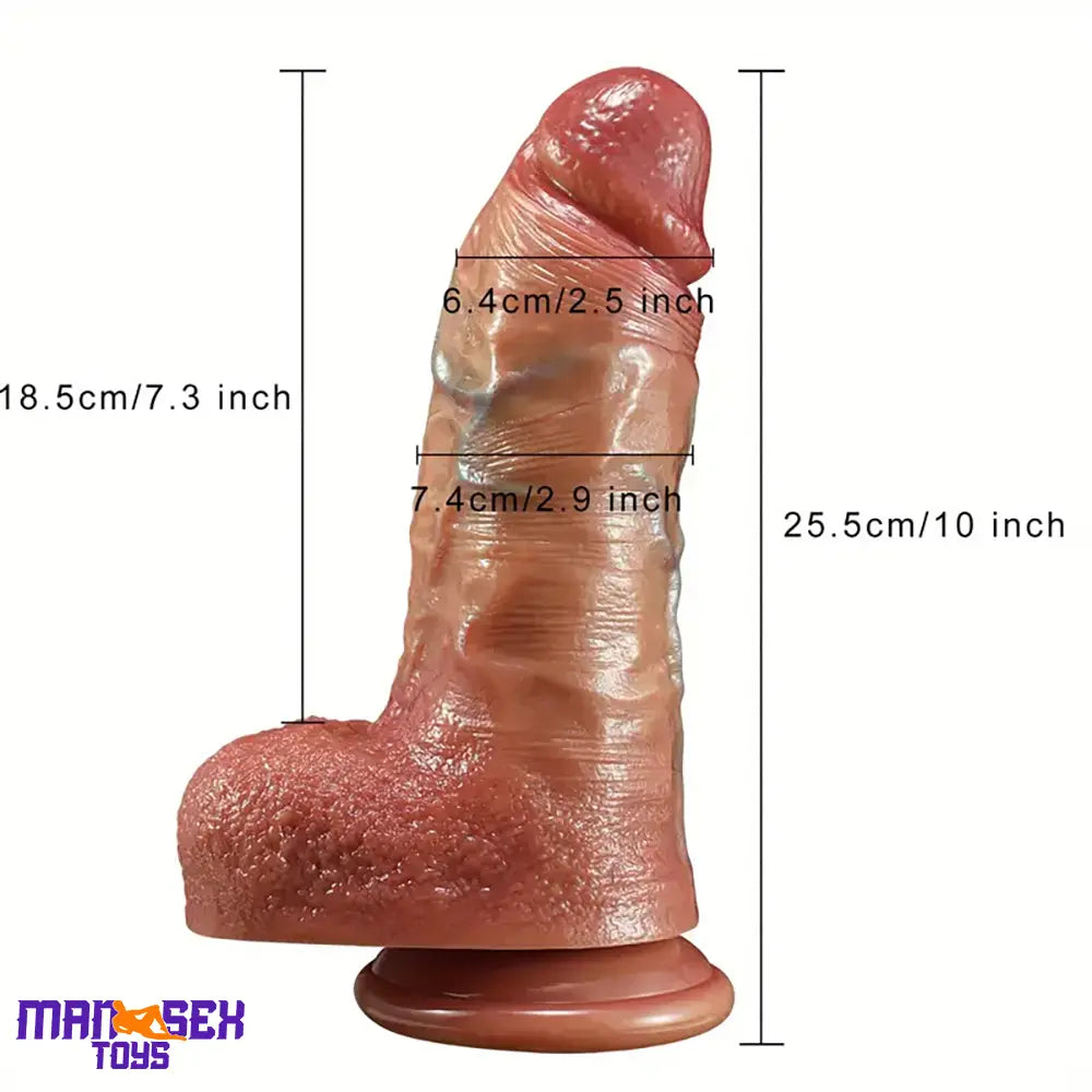 10in Thick Big Realistic Silicone Dual Density Dildo For Vaginal Massage