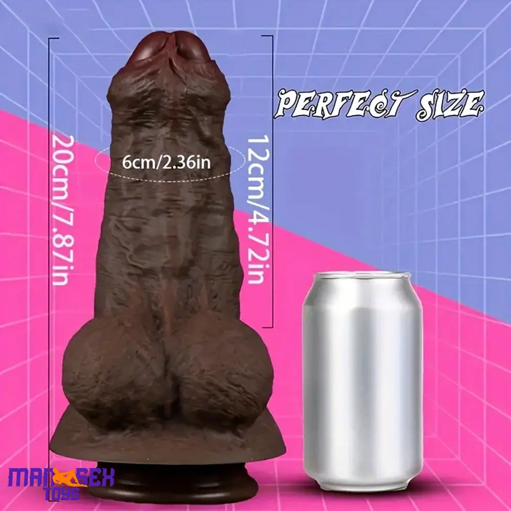 7.87in Superb Skin Thick Real Feeling Silicone Dildo Adult Pleasure Toy