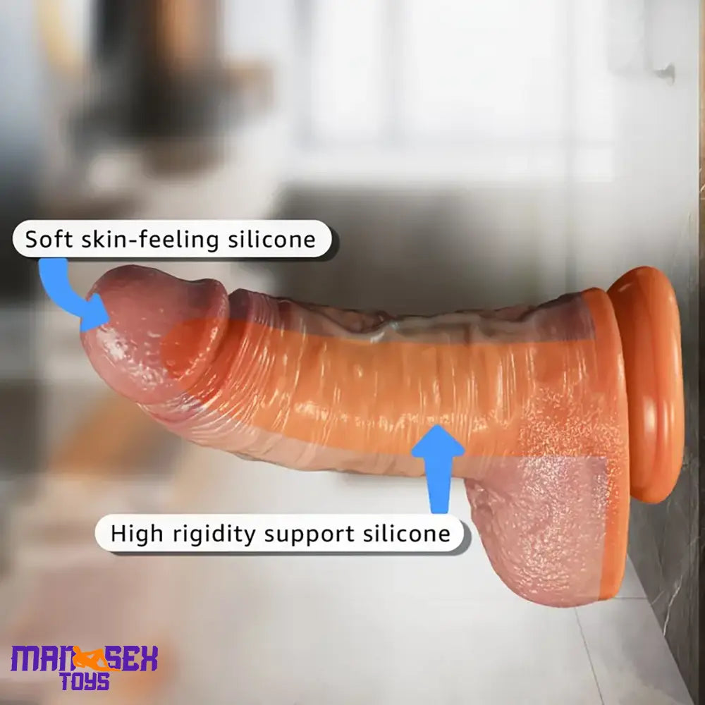 10in Thick Big Realistic Silicone Dual Density Dildo For Vaginal Massage