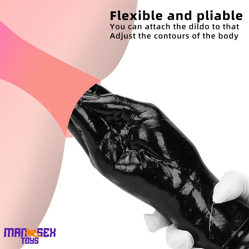 6.3in 8.66in 11.02in Women Using Big Black Thick Hands Fist Wide Dildo