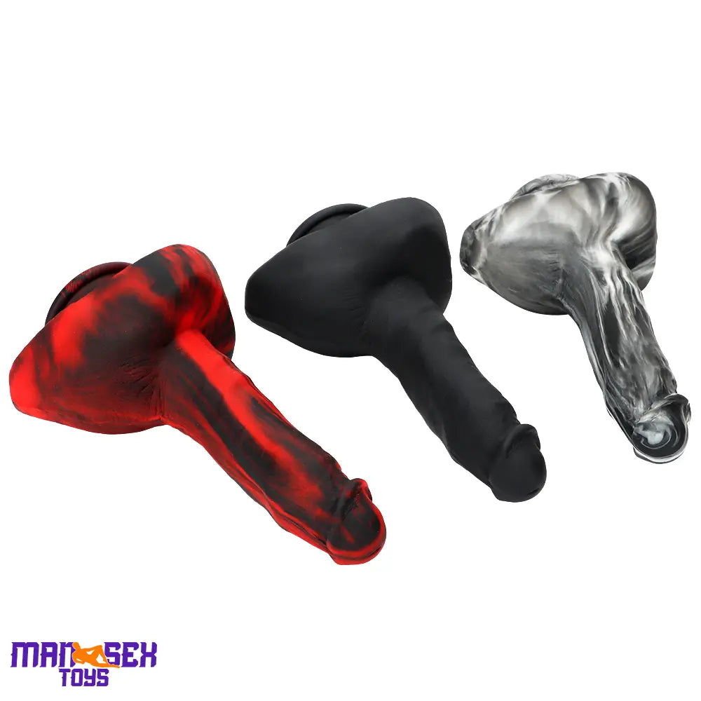 9.05in Premium Large Silicone Soft Mixed Color Dildo For Anus Sensory