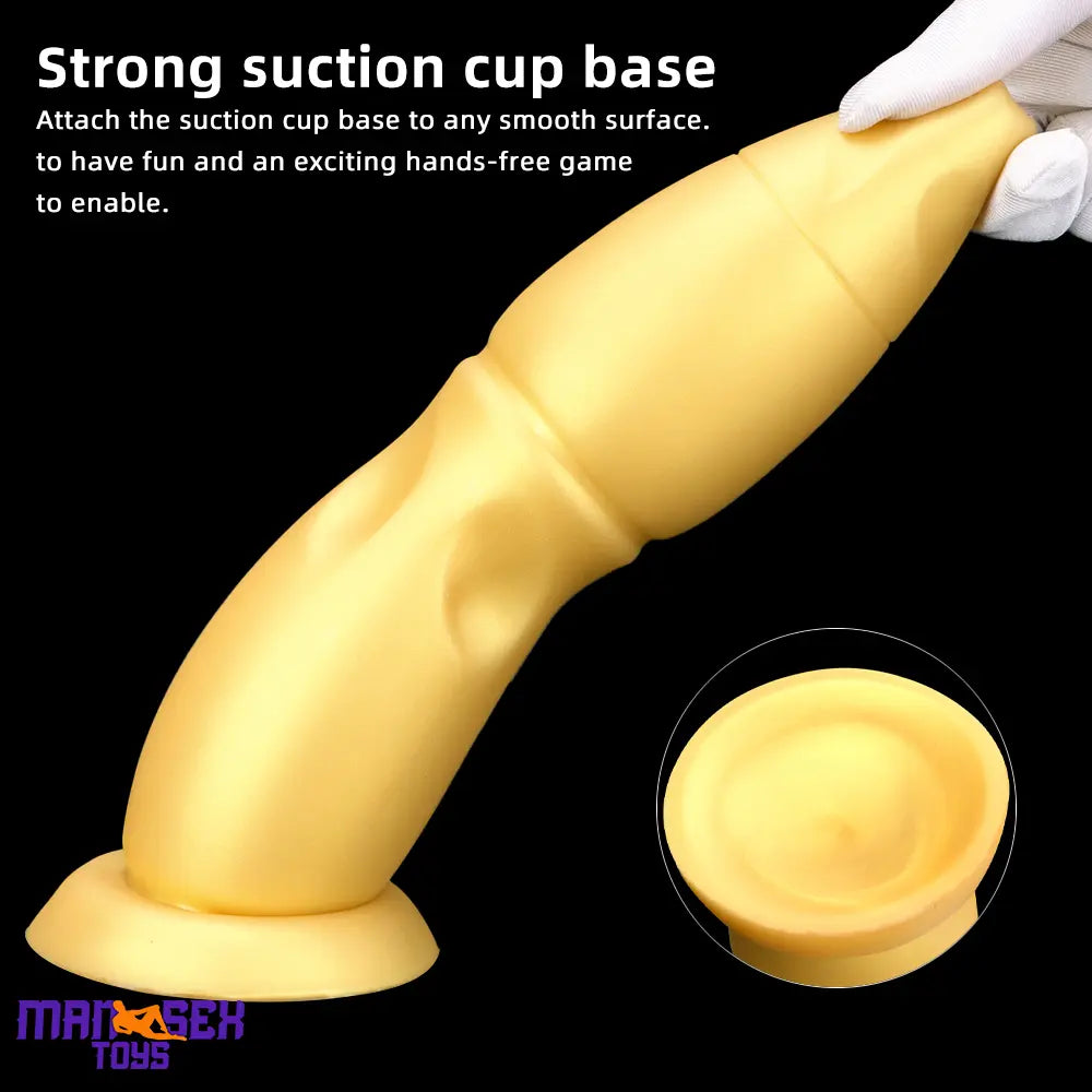 9.84in Gold Soft Liquid Big Silicone Butt Plug Dildo For Female Anal Sex Toy