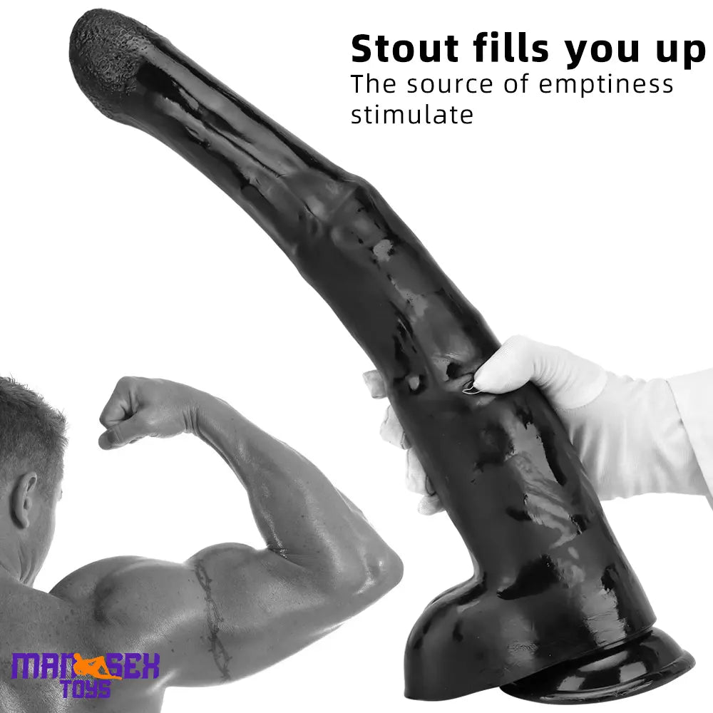 18.5in Extra Big Long Black Dildo Real BDSM Animal Horse Penis Sex Tool