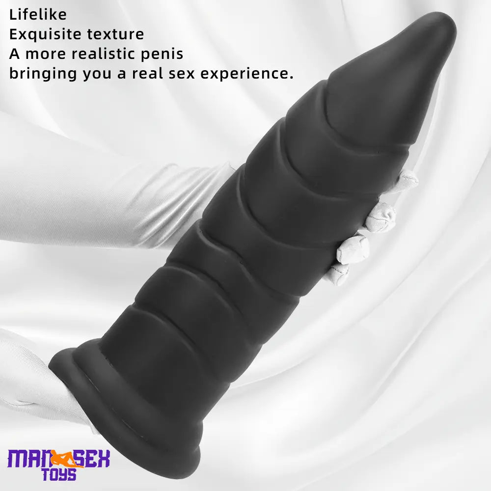 14.37in Fantasy Long Big Silicone Soft Black Dildo Butt Plug For Sex Cock