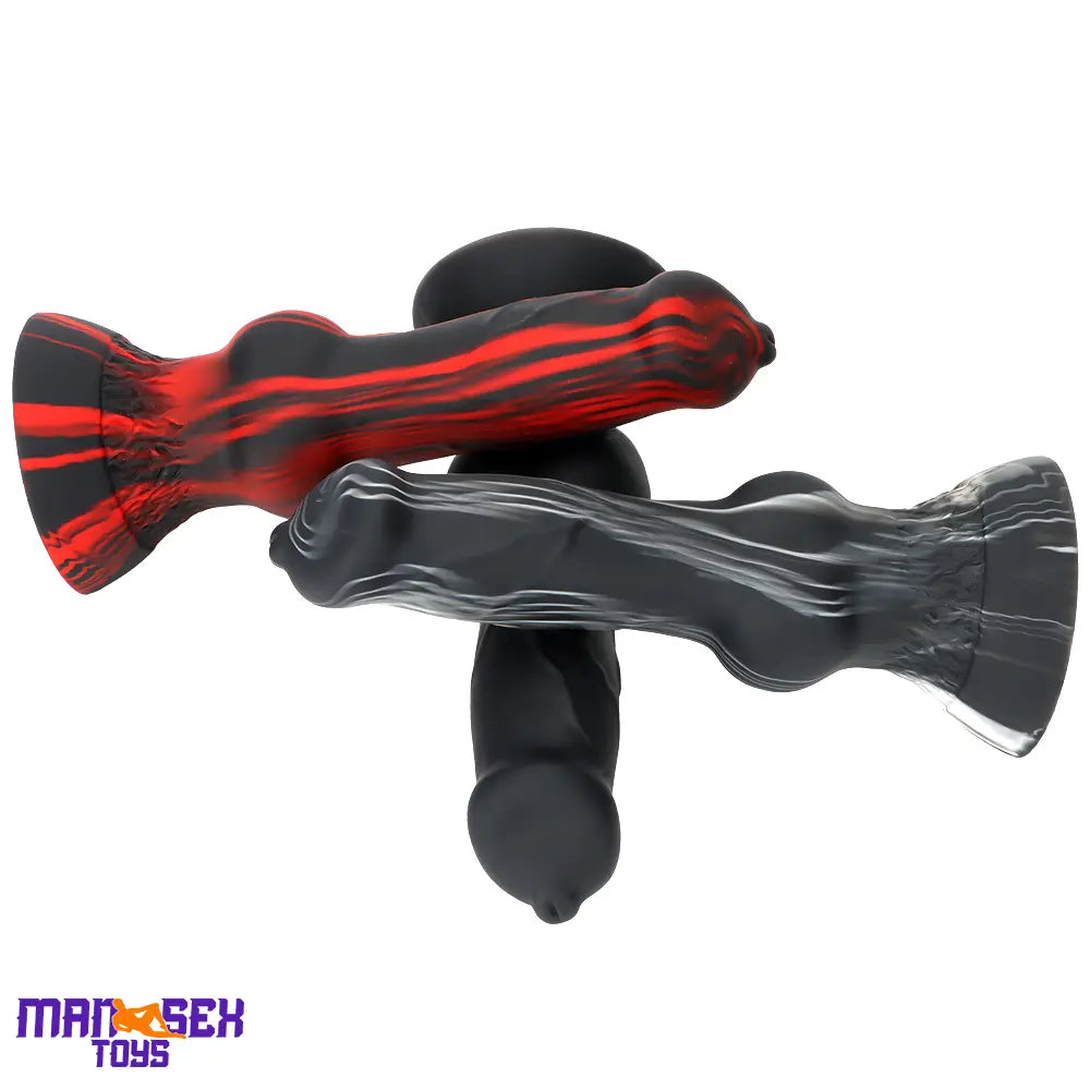 7.48in Silicone Soft Mixed Color Dog Cock Dildo For Sensory Sex Toy Orgasm