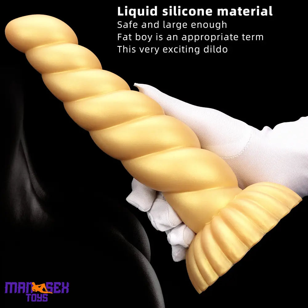 5.51in 7.87in 10.23in Gold Silicone Soft Fantasy Dildo For Anal Orgasm Cock