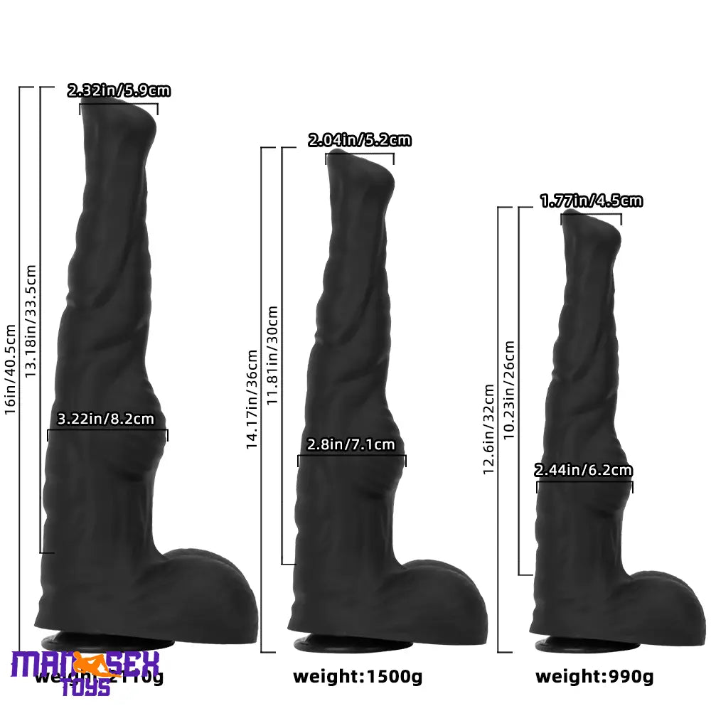 12.61in 14.17in 16in Huge Long Silicone Soft Horse Cock Stimulation Dildo