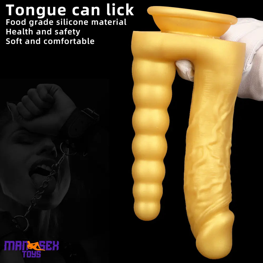 8.07in Silicone Big Soft Dildo Double Heads Dildo Butt Plug Love Cock Toy
