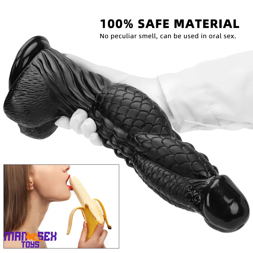 14.56in Women Men Big Black Thick Long Dragon Odd Cock Monster Dildo