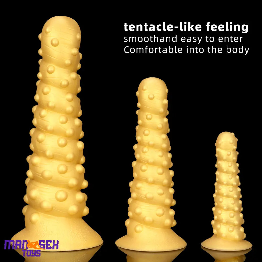 7.48in 11.02in 15in Soft Liquid Silicone Spiral Spiked Cock Big Butt Plug Dildo