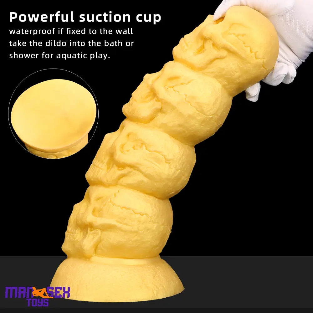 14.37in Premium Large Soft Long Fantasy Silicone Scary Skull Sensory Dildo