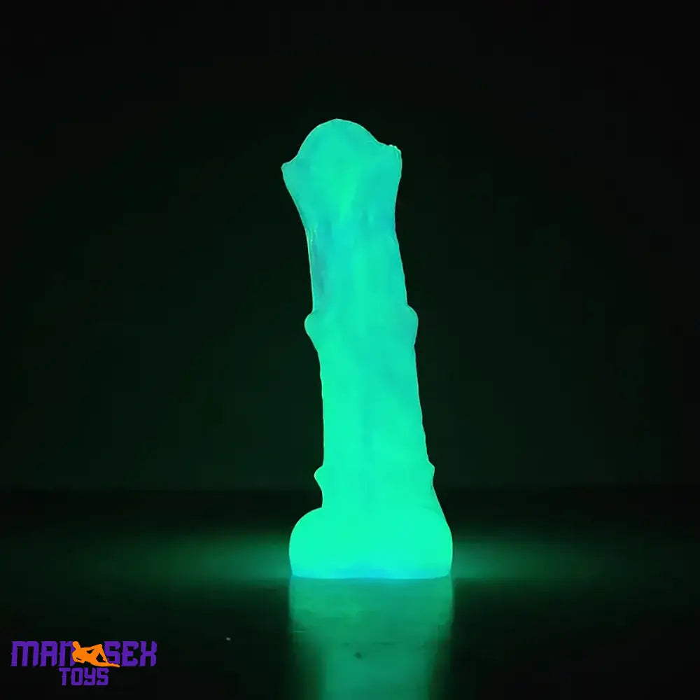 8.07in Silicone Soft Cock Ring Dildo Sleeve Horse Luminous Penis Extender