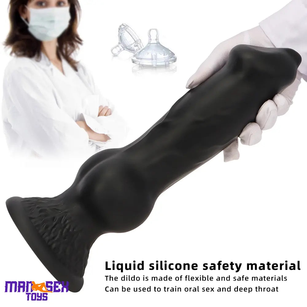 7.28in 7.48in 9.64in 10.62in 13in Big Black Silicone Dog Cock Male Dildo