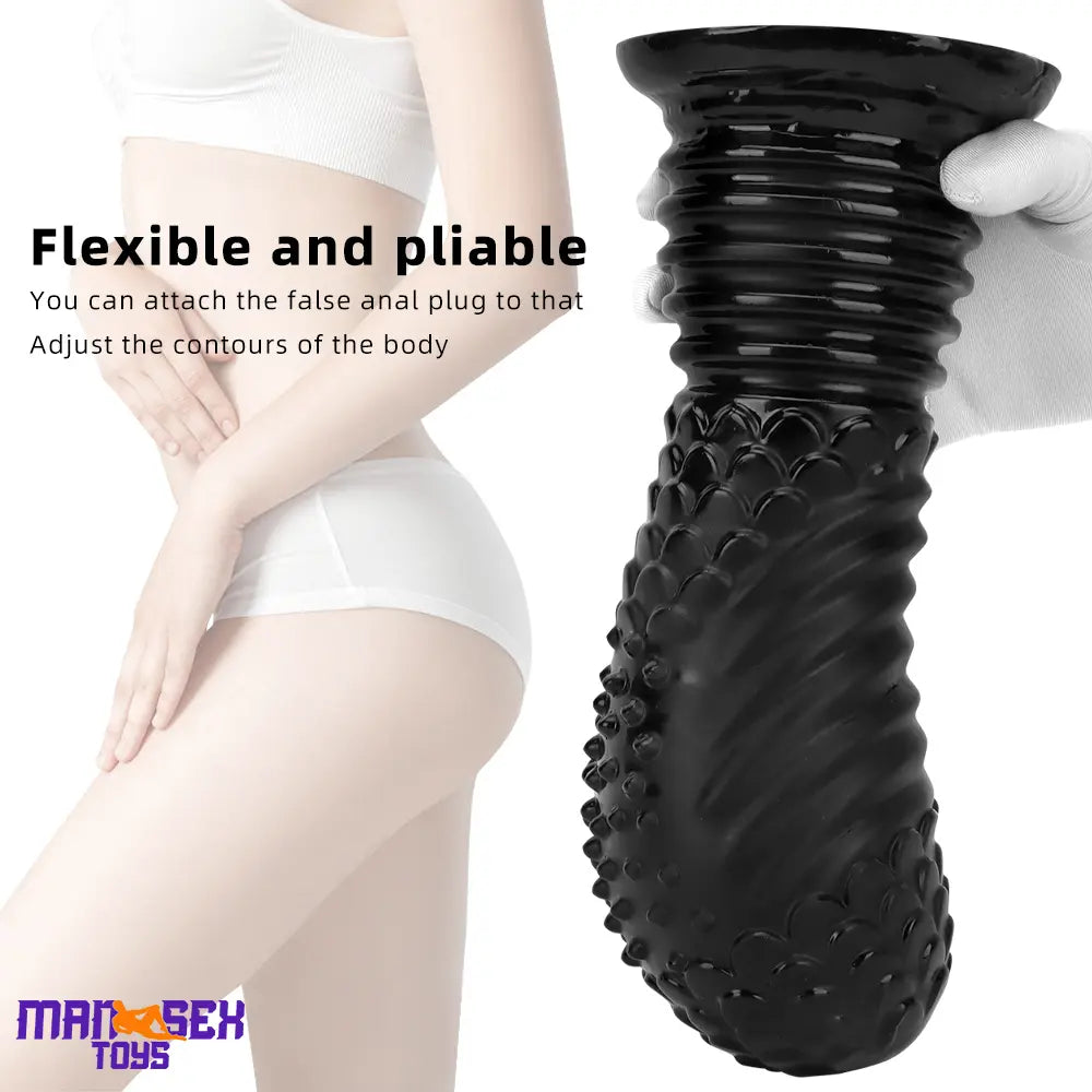 6.1in 8.46in 10.43in Fantasy Black Large Dildo Butt Plug For Fist Sex Toy