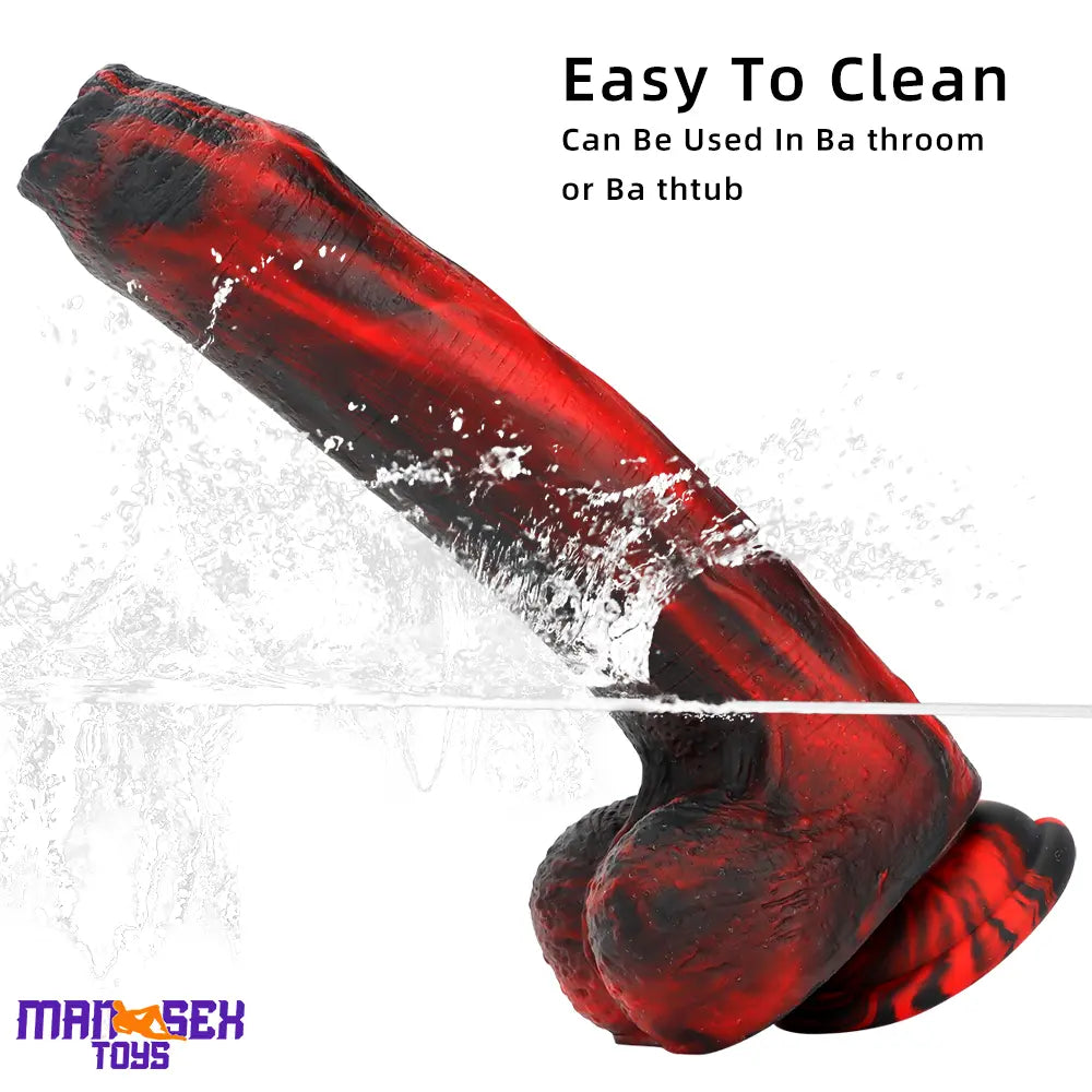 8.46in Large Uncut Silicone Soft Mixed Color Dildo For Women Sex Cock