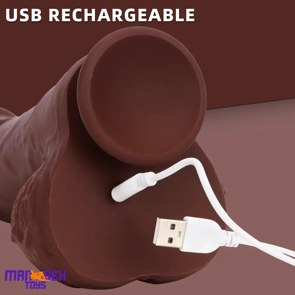 9.84in Realistic Remote Control Auto Heating Thrusting Vibrating Cock Dildo