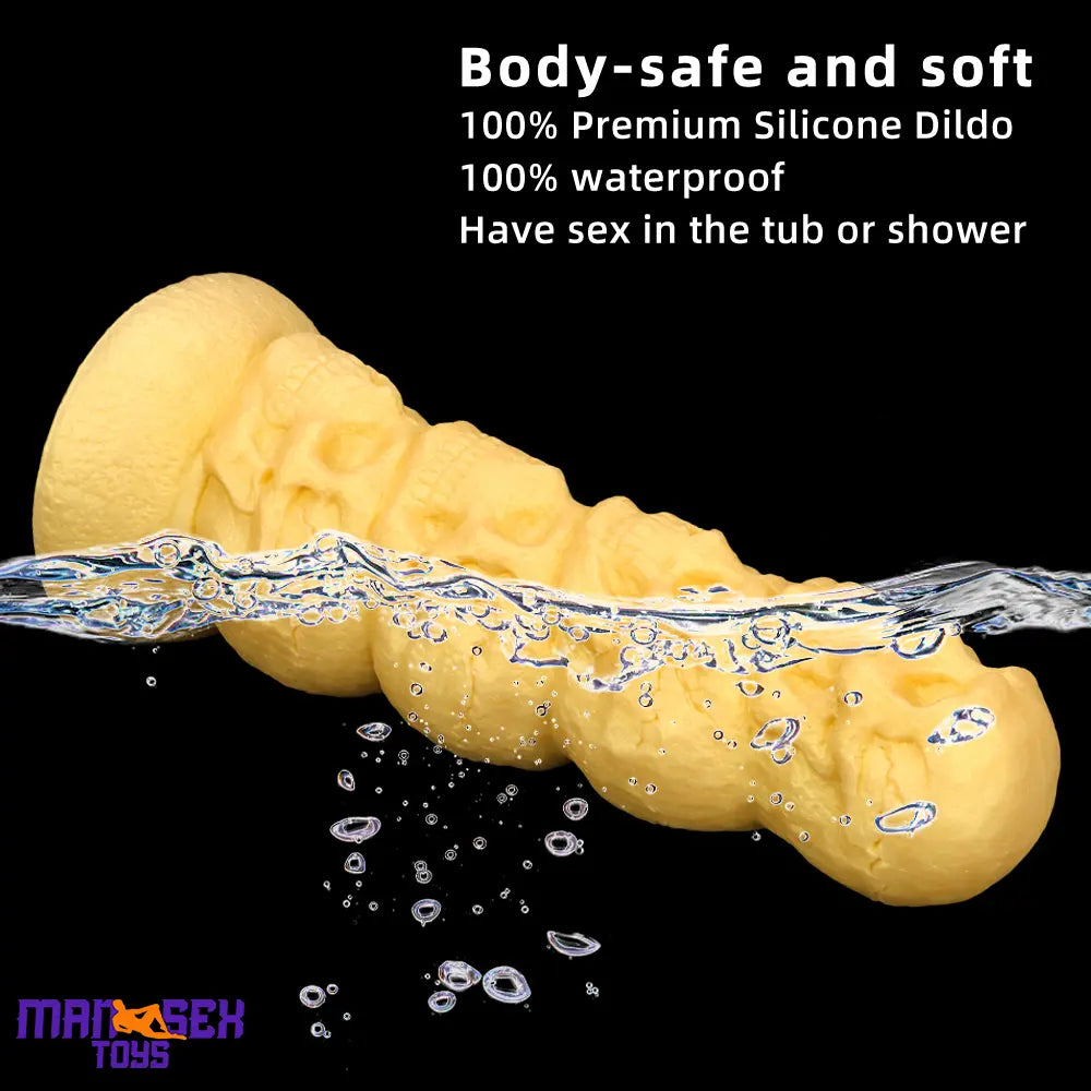 14.37in Premium Large Soft Long Fantasy Silicone Scary Skull Sensory Dildo