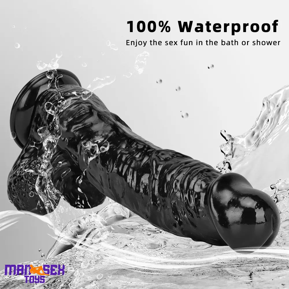 12.2in Super Big Thick Realistic Black Dildo BDSM Sex Toy Suction Cup Base