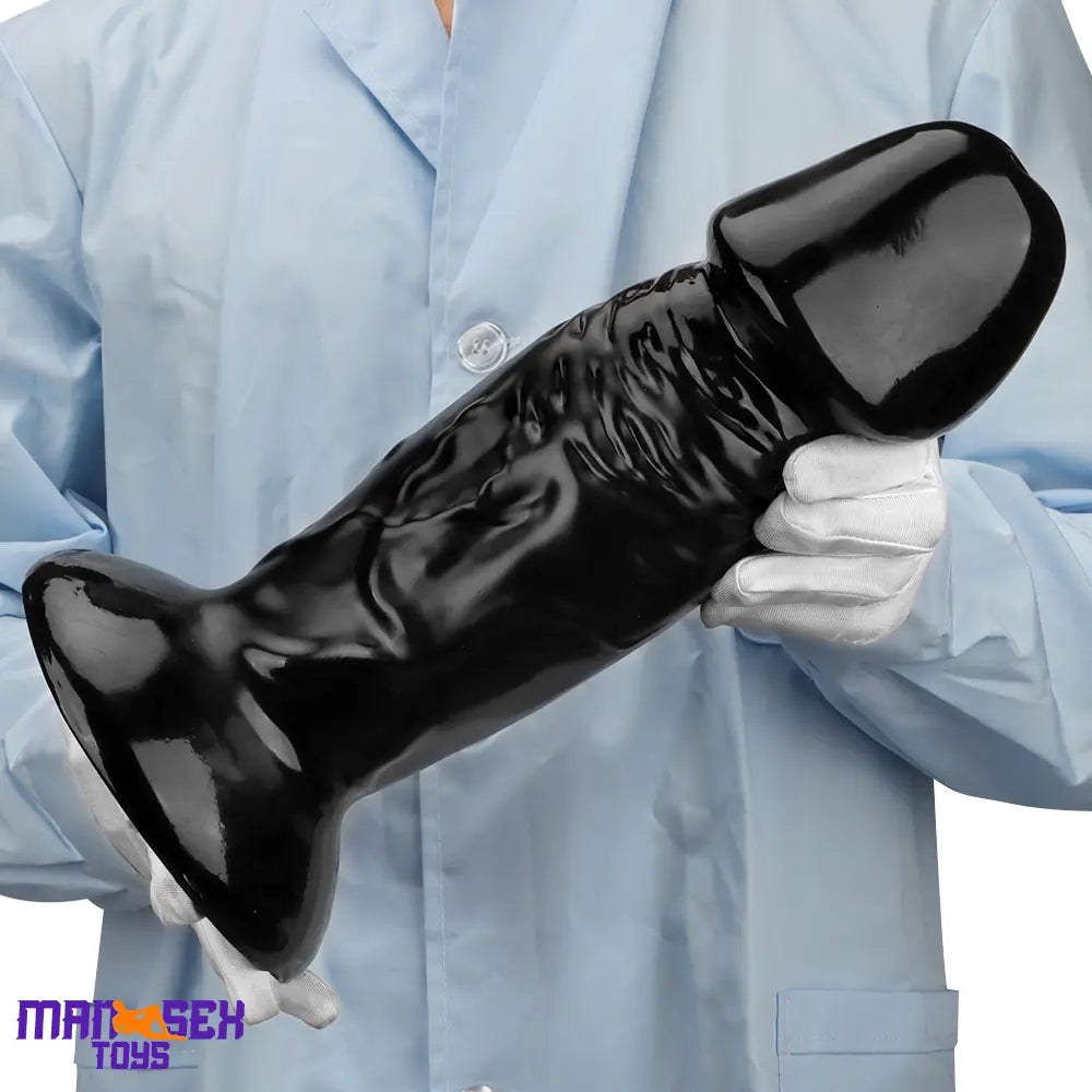 13.38in Real Looking Super Long Big Black Thick Durable Dildo For Anus