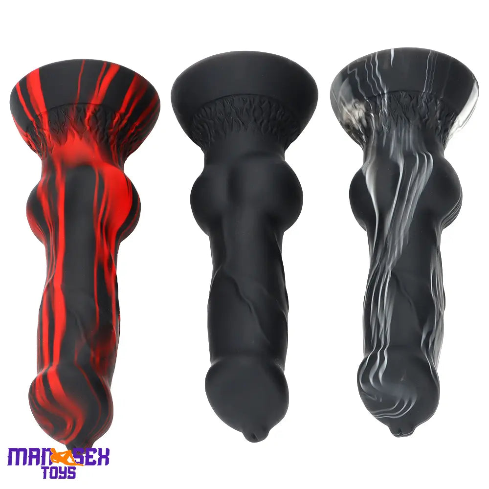 7.48in Silicone Soft Mixed Color Dog Cock Dildo For Sensory Sex Toy Orgasm