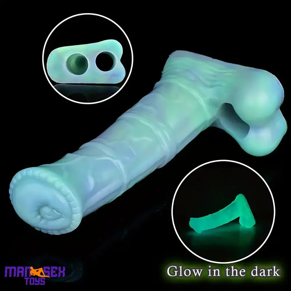 7.78in Liquid Silicone Fantasy Horse Glowing Luminous Durable Cock Dildo