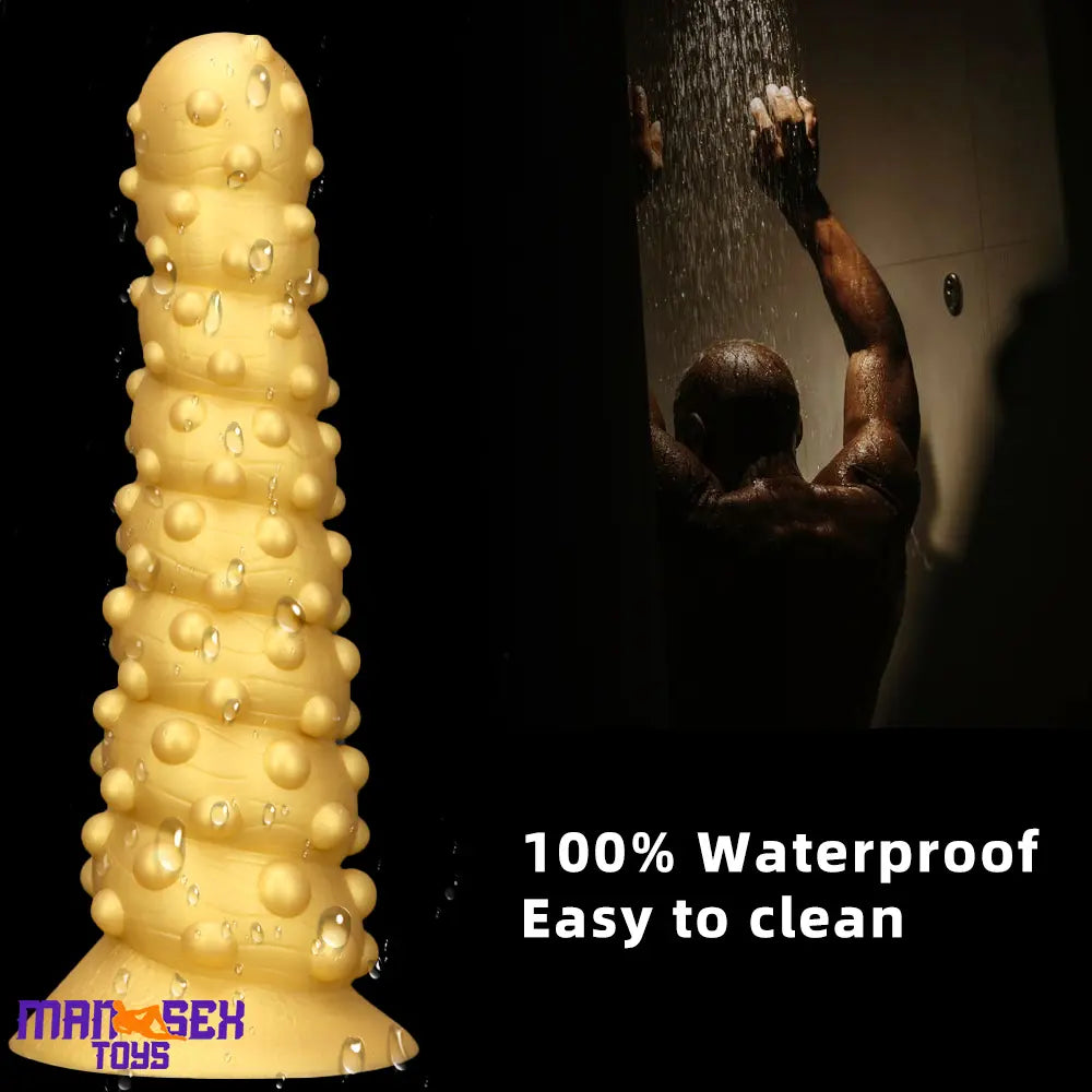 7.48in 11.02in 15in Soft Liquid Silicone Spiral Spiked Cock Big Butt Plug Dildo