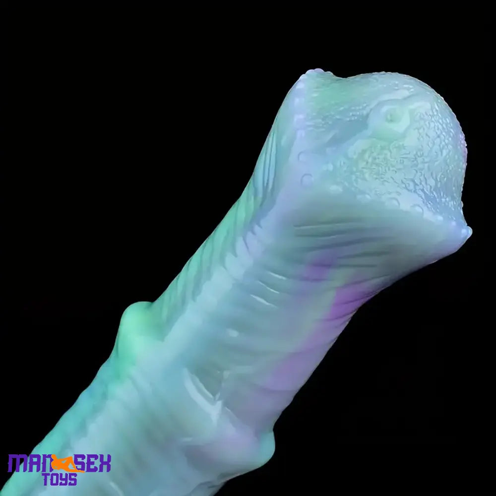 8.07in Silicone Soft Cock Ring Dildo Sleeve Horse Luminous Penis Extender
