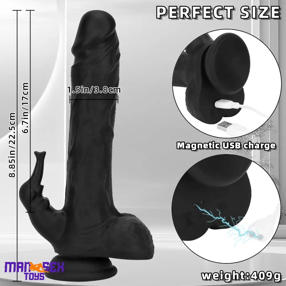 8.85in Elephant 3in1 Heating Thrusting Vibrating Remote Dildo Cock Toy