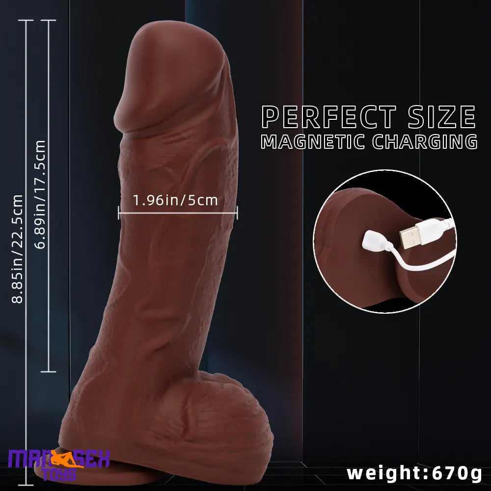 8.85in Intelligent Heating Thrusting Vibrating Automatic Remote Cock Dildo