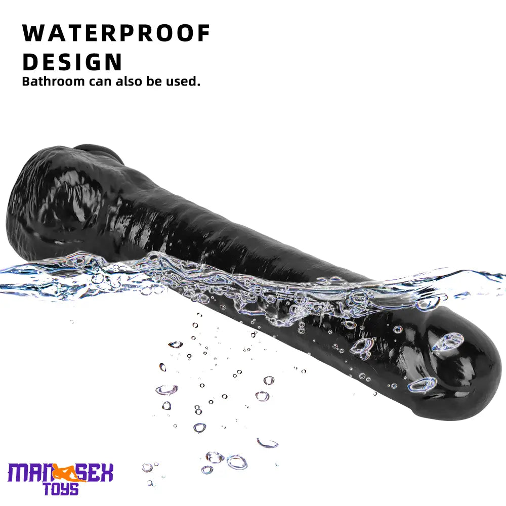 15.74in Extra Big Long Black Dildo Real BDSM Sex Toy For G spot Lover