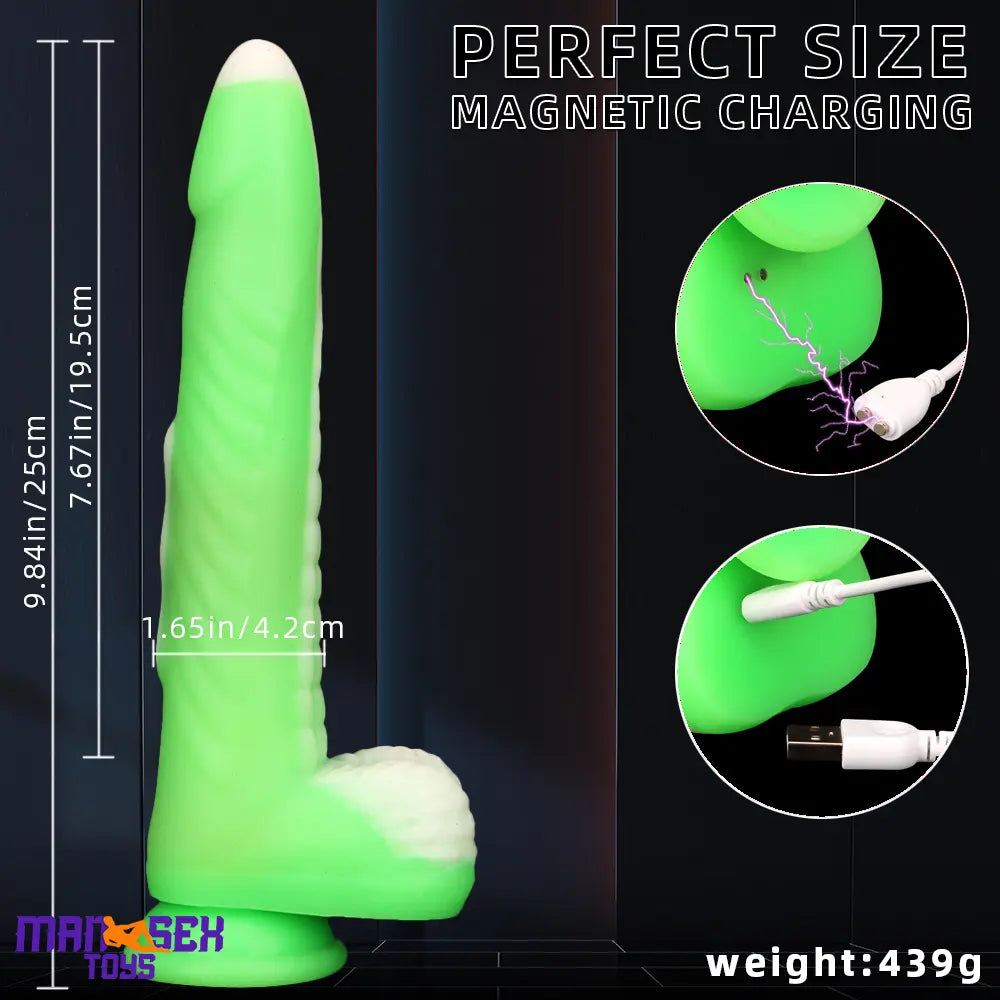 9.84in Big Smart Heating Thrusting Vibrating Remote Auto Electric Dildo