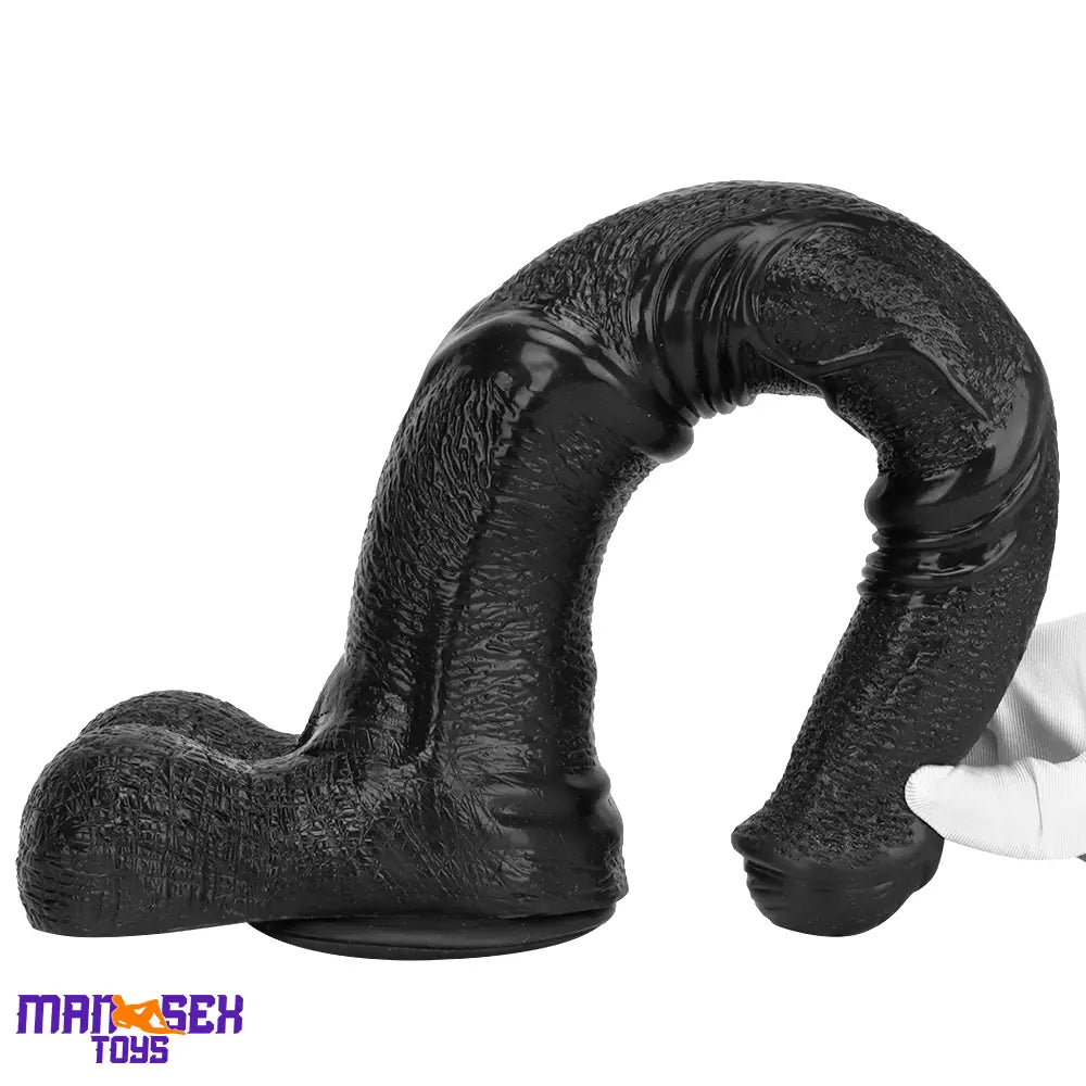 14.76in Extra Long Huge Black Soft Liquid Silicone Horse Cock Handy Dildo