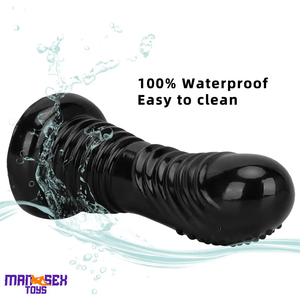 7.08in Fantasy Black Spiked Thick Dildo For Anal Vaginal Expansion Cock